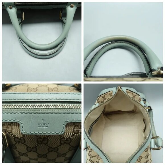 GUCCI Boston Brown Cloth Satchel 1045-021025 - Picture 9 of 12